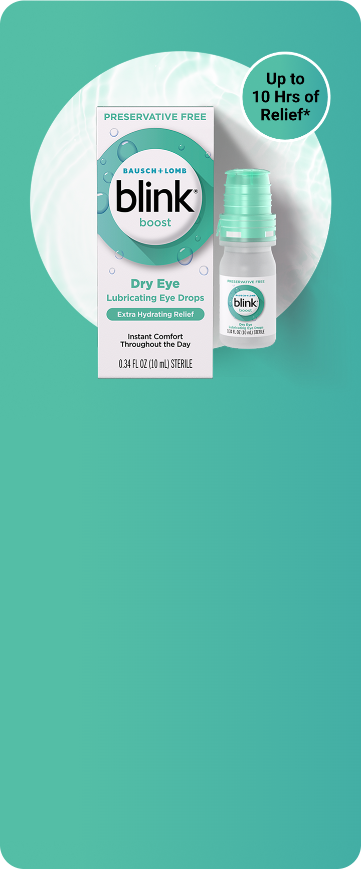 Blink Triple Care package and bottle on a display