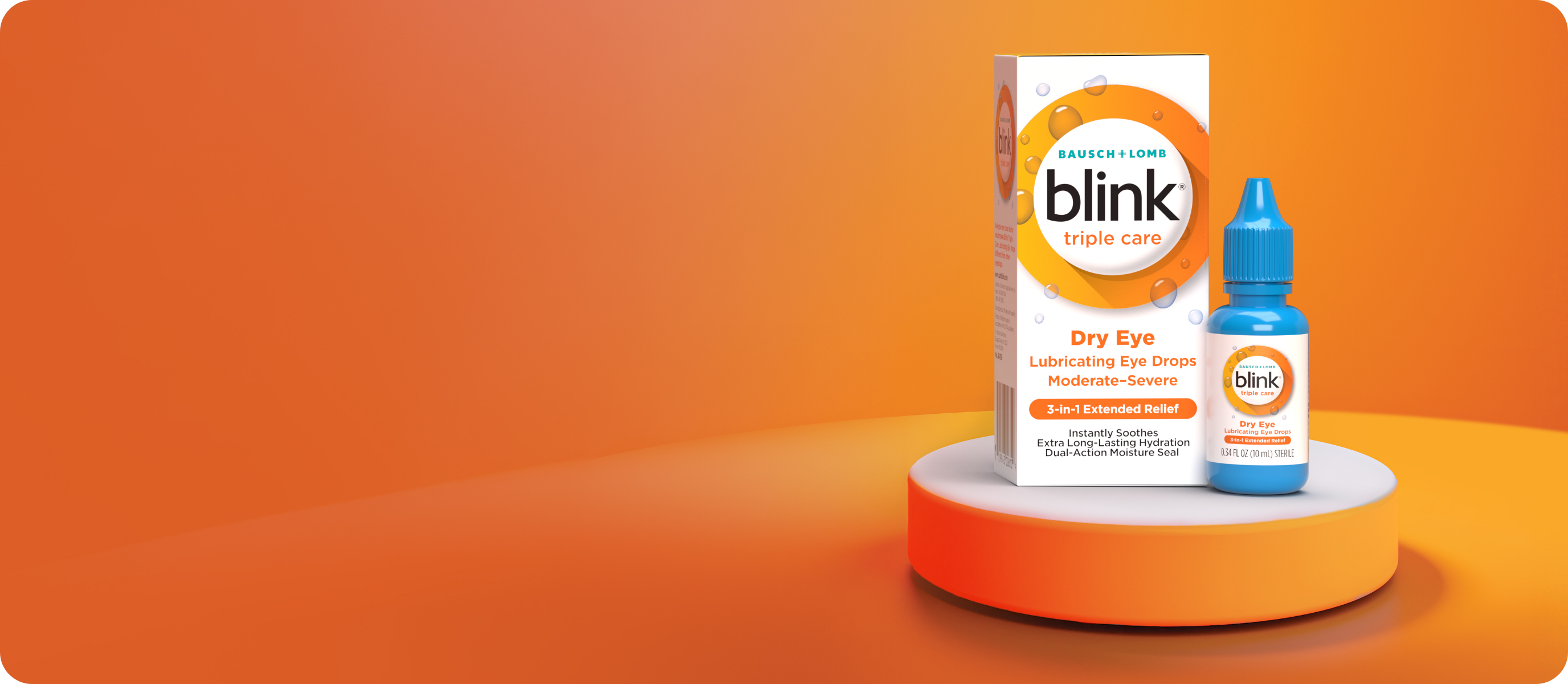 Blink Triple Care package and bottle on a display
